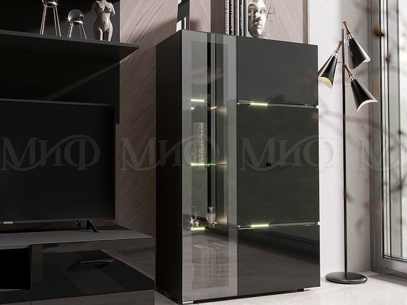 Гостиная Николь Черный глянец купить в интернет-магазине "Мебель в ...